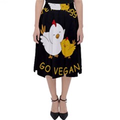 Go Vegan - Cute Chick  Folding Skater Skirt by Valentinaart