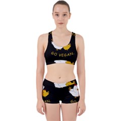 Go Vegan - Cute Chick  Work It Out Sports Bra Set by Valentinaart