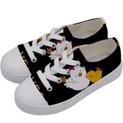 Go Vegan - Cute Chick  Kids  Low Top Canvas Sneakers by Valentinaart