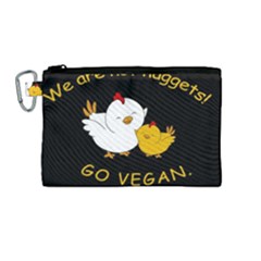 Go Vegan - Cute Chick  Canvas Cosmetic Bag (medium) by Valentinaart