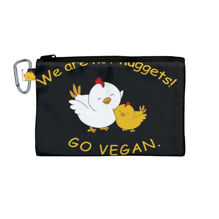 Go Vegan - Cute Chick  Canvas Cosmetic Bag (Medium)