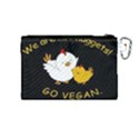 Go Vegan - Cute Chick  Canvas Cosmetic Bag (Medium) View2