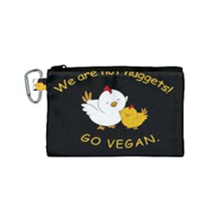 Go Vegan - Cute Chick  Canvas Cosmetic Bag (small) by Valentinaart