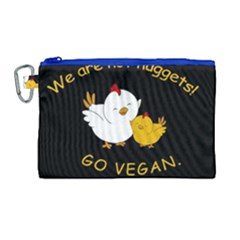 Go Vegan - Cute Chick  Canvas Cosmetic Bag (large) by Valentinaart