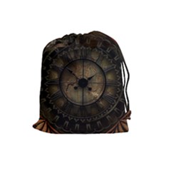 Steampunk, Wonderful Noble Steampunnk Design Drawstring Pouches (large)  by FantasyWorld7