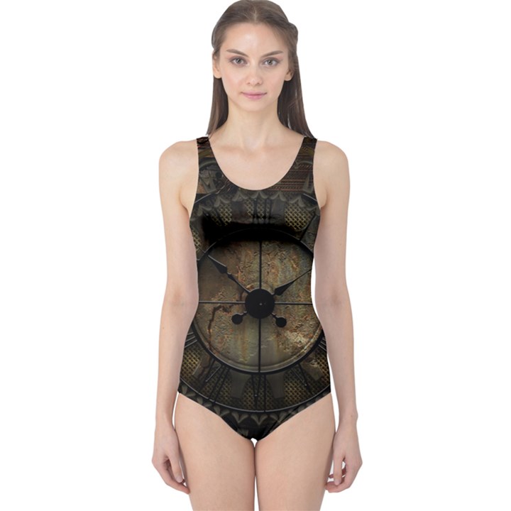 Steampunk, Wonderful Noble Steampunnk Design One Piece Swimsuit