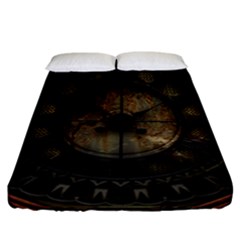 Steampunk, Wonderful Noble Steampunnk Design Fitted Sheet (california King Size) by FantasyWorld7