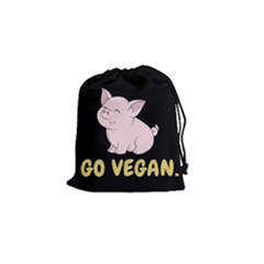 Go Vegan - Cute Pig Drawstring Pouches (small)  by Valentinaart