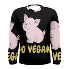 Go Vegan - Cute Pig Men s Long Sleeve Tee by Valentinaart