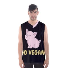 Go Vegan - Cute Pig Men s Basketball Tank Top by Valentinaart