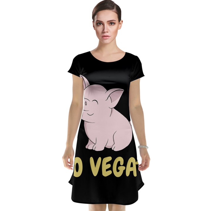 Go Vegan - Cute Pig Cap Sleeve Nightdress