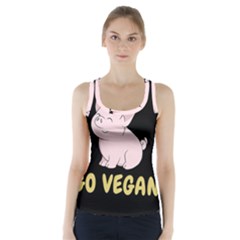 Go Vegan - Cute Pig Racer Back Sports Top by Valentinaart