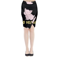 Go Vegan - Cute Pig Midi Wrap Pencil Skirt by Valentinaart