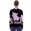 Go Vegan - Cute Pig V-Neck Long Sleeve Top View2