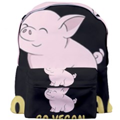 Go Vegan - Cute Pig Giant Full Print Backpack by Valentinaart