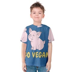 Go Vegan - Cute Pig Kids  Cotton Tee