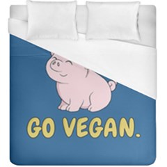 Go Vegan - Cute Pig Duvet Cover (king Size) by Valentinaart