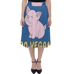 Go Vegan - Cute Pig Folding Skater Skirt by Valentinaart