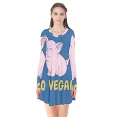 Go Vegan - Cute Pig Flare Dress by Valentinaart