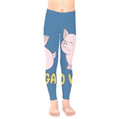 Go Vegan - Cute Pig Kids  Legging by Valentinaart