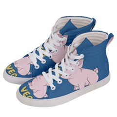 Go Vegan - Cute Pig Men s Hi-top Skate Sneakers by Valentinaart