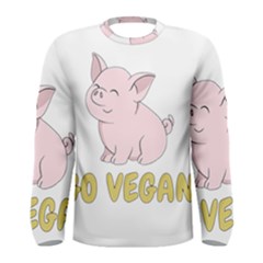 Go Vegan - Cute Pig Men s Long Sleeve Tee by Valentinaart