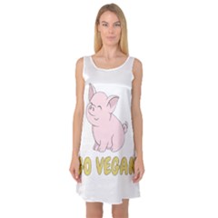 Go Vegan - Cute Pig Sleeveless Satin Nightdress by Valentinaart