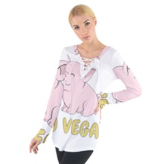 Go Vegan - Cute Pig Tie Up Tee by Valentinaart