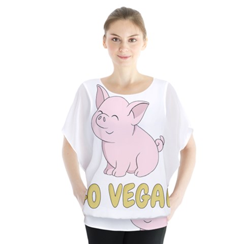 Go Vegan - Cute Pig Blouse by Valentinaart