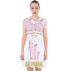 Go Vegan - Cute Pig Adorable In Chiffon Dress by Valentinaart