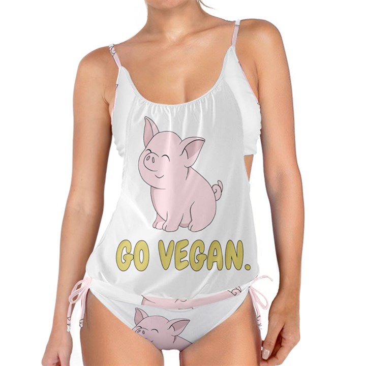 Go Vegan - Cute Pig Tankini Set