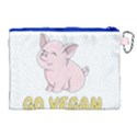 Go Vegan - Cute Pig Canvas Cosmetic Bag (XL) View2