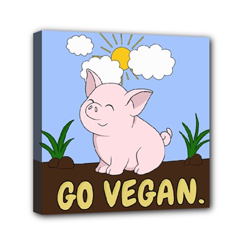 Go Vegan - Cute Pig Canvas Travel Bag