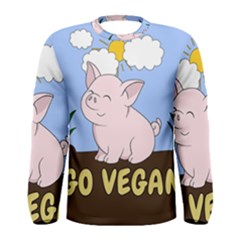 Go Vegan - Cute Pig Men s Long Sleeve Tee