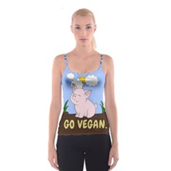 Go Vegan - Cute Pig Spaghetti Strap Top