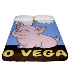 Go Vegan - Cute Pig Fitted Sheet (King Size)