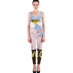 Go Vegan - Cute Pig One Piece Catsuit