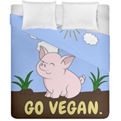 Go Vegan - Cute Pig Duvet Cover Double Side (California King Size)