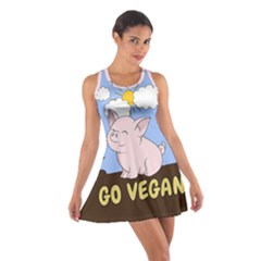 Go Vegan - Cute Pig Cotton Racerback Dress