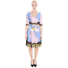 Go Vegan - Cute Pig Wrap Up Cocktail Dress