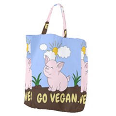 Go Vegan - Cute Pig Giant Grocery Zipper Tote