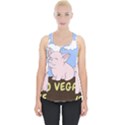 Go Vegan - Cute Pig Piece Up Tank Top View1