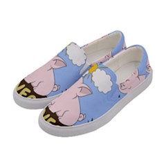 Go Vegan - Cute Pig Women s Canvas Slip Ons