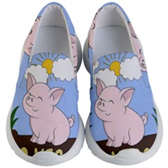 Go Vegan - Cute Pig Kid s Lightweight Slip Ons