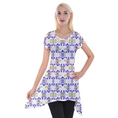 Decorative Ornate Pattern Short Sleeve Side Drop Tunic by dflcprints