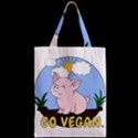 Go Vegan - Cute Pig Zipper Classic Tote Bag View2