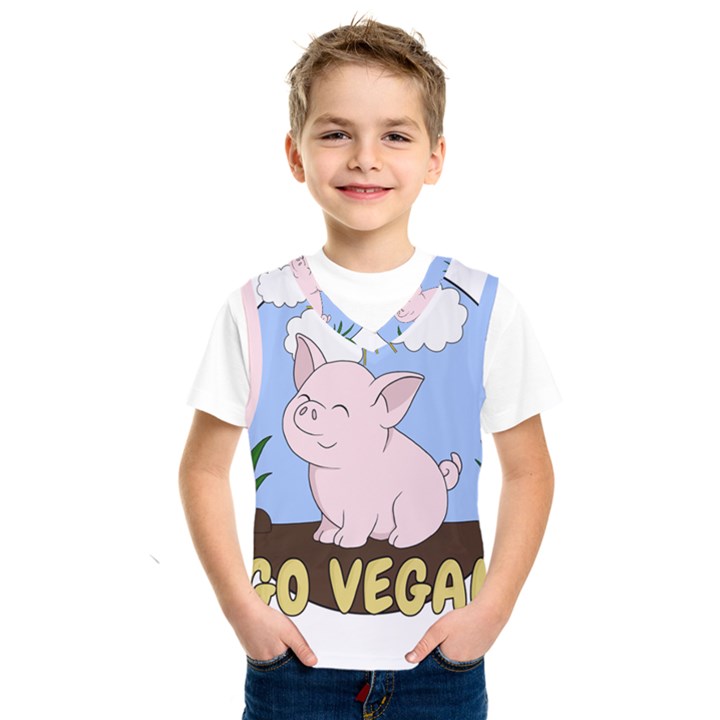 Go Vegan - Cute Pig Kids  SportsWear