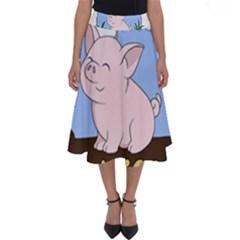 Go Vegan - Cute Pig Perfect Length Midi Skirt by Valentinaart