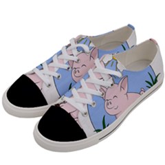 Go Vegan - Cute Pig Women s Low Top Canvas Sneakers