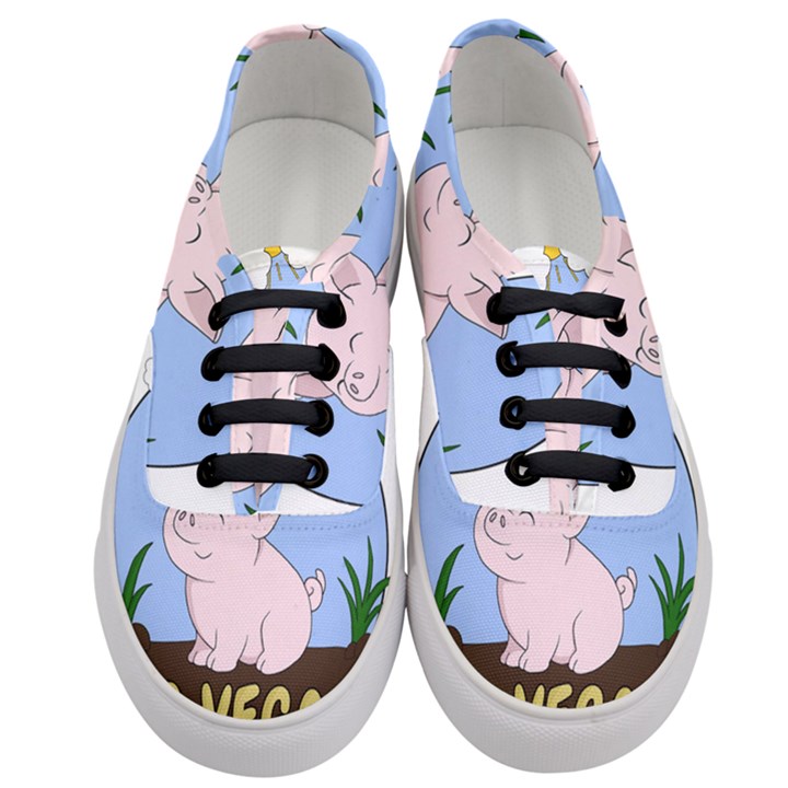 Go Vegan - Cute Pig Women s Classic Low Top Sneakers